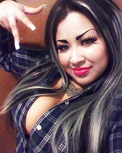 25P Latina mild with big tits and huge fake eyebrows