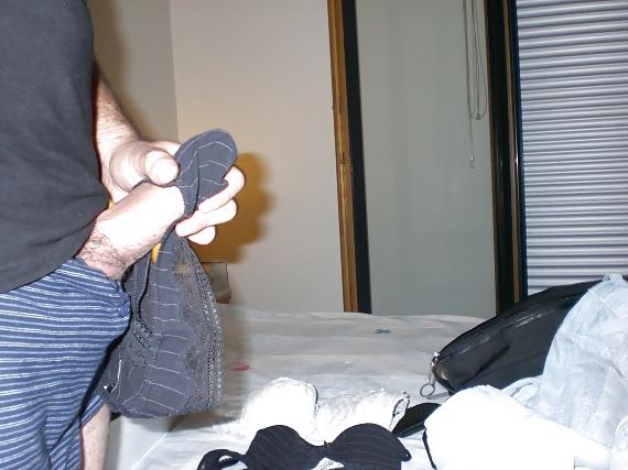 25P Cum on a friend's wife's bra and panties