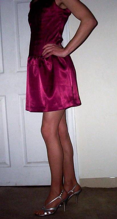 7P Young sissy white CD, nice legs and ass 1