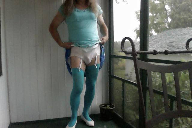 4P Sissy in blue on a rainy day