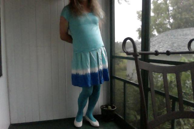 4P Sissy in blue on a rainy day