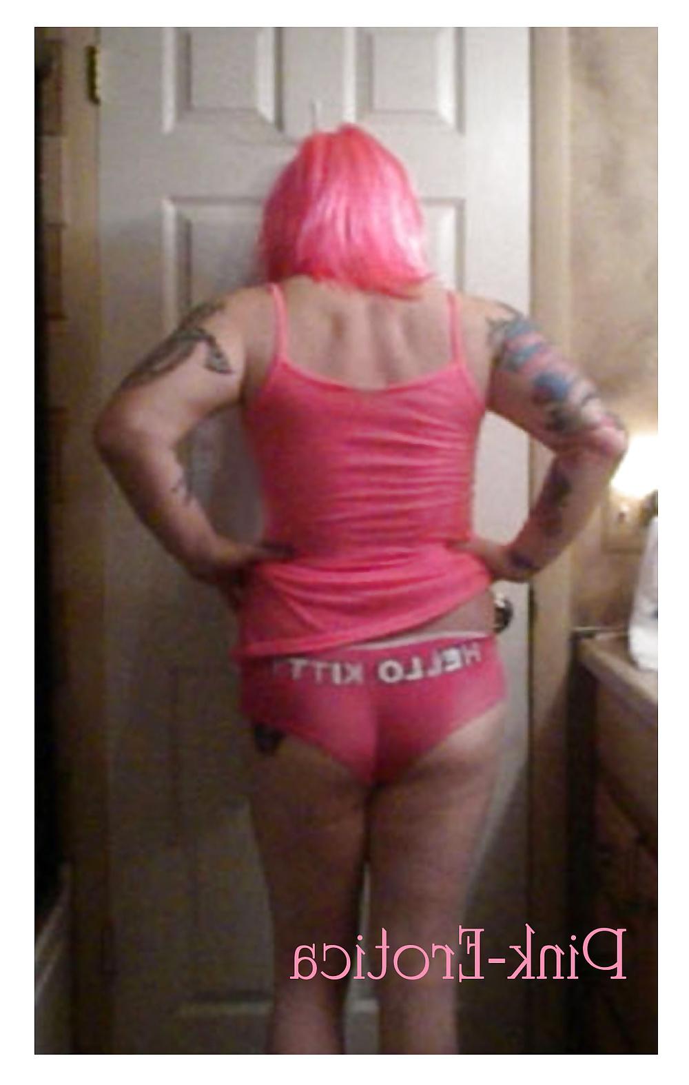 23P Pink-Erotica Sissyboy Cross Dresser Pink Cami and Panties