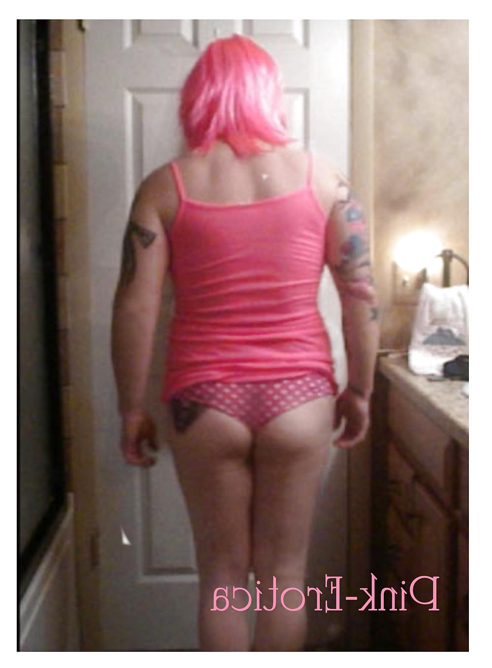 23P Pink-Erotica Sissyboy Cross Dresser Pink Cami and Panties