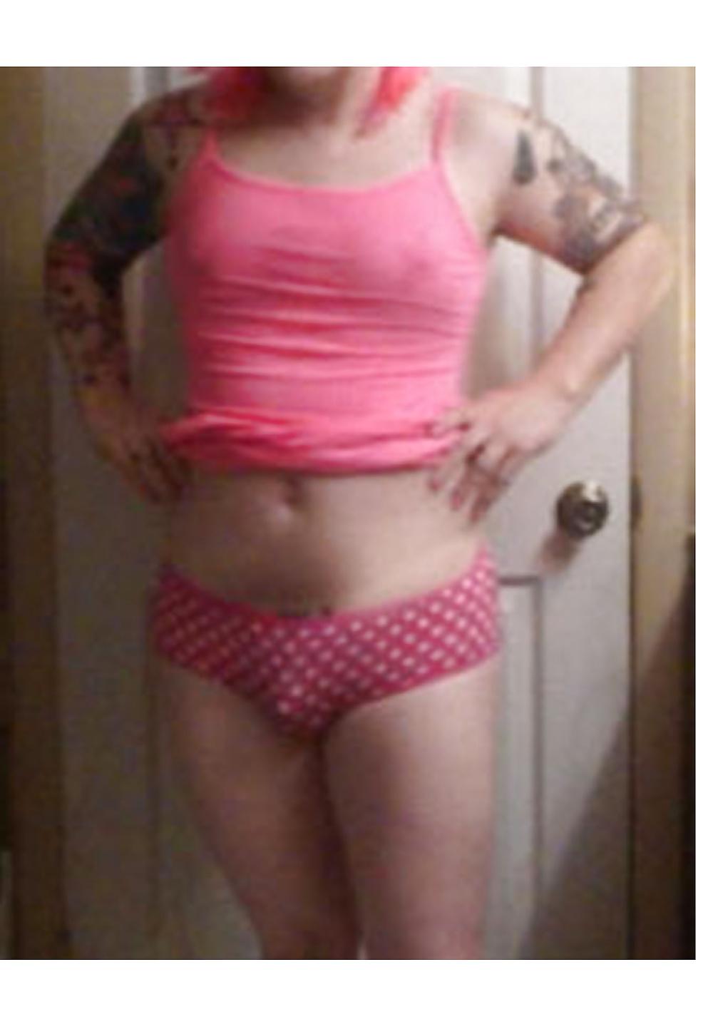 23P Pink-Erotica Sissyboy Cross Dresser Pink Cami and Panties