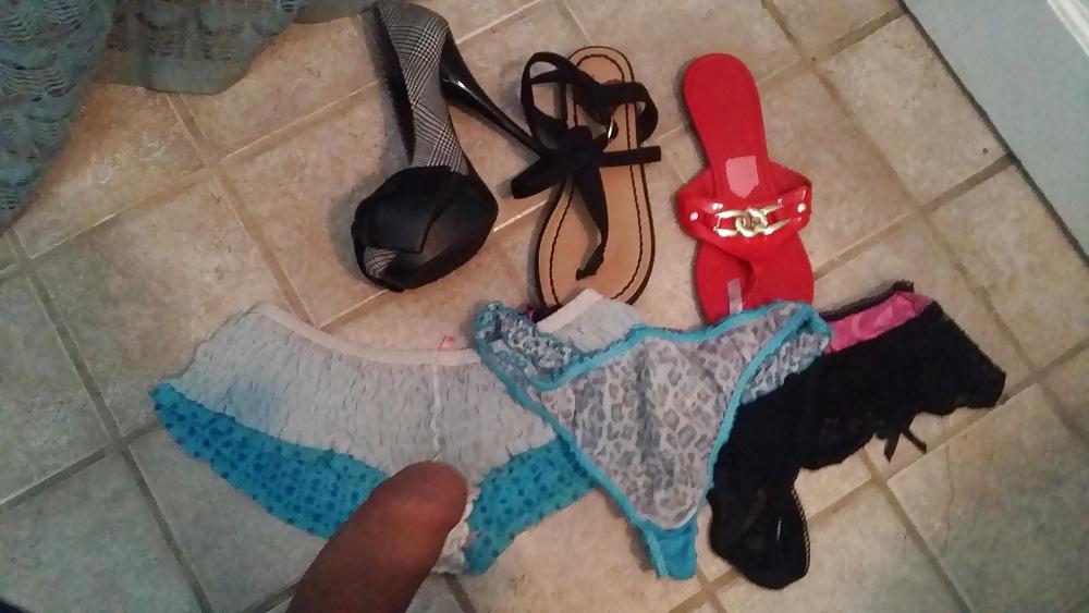 9P Playing with NOT my  sister in law's panties and shoes