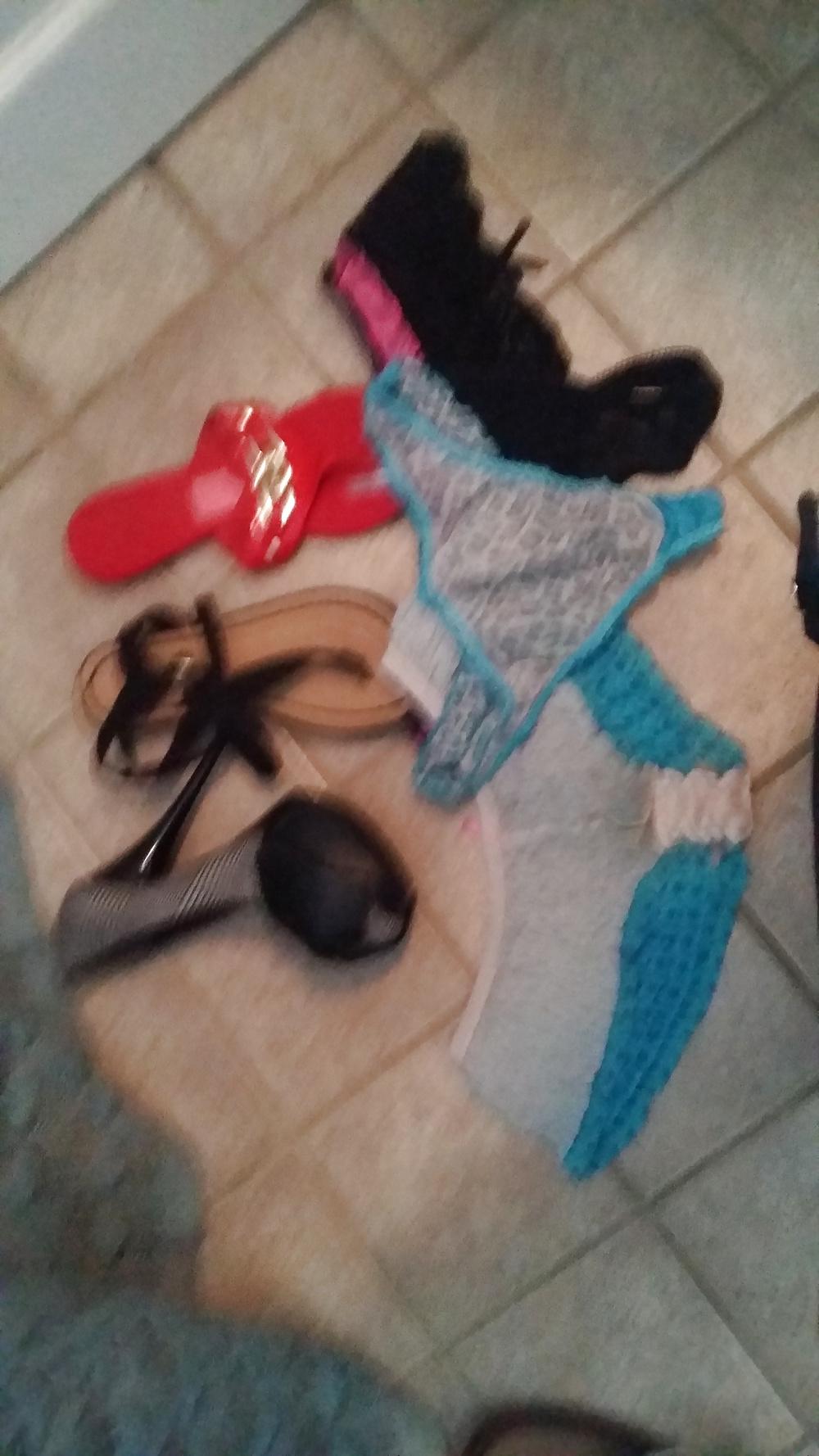 9P Playing with NOT my  sister in law's panties and shoes