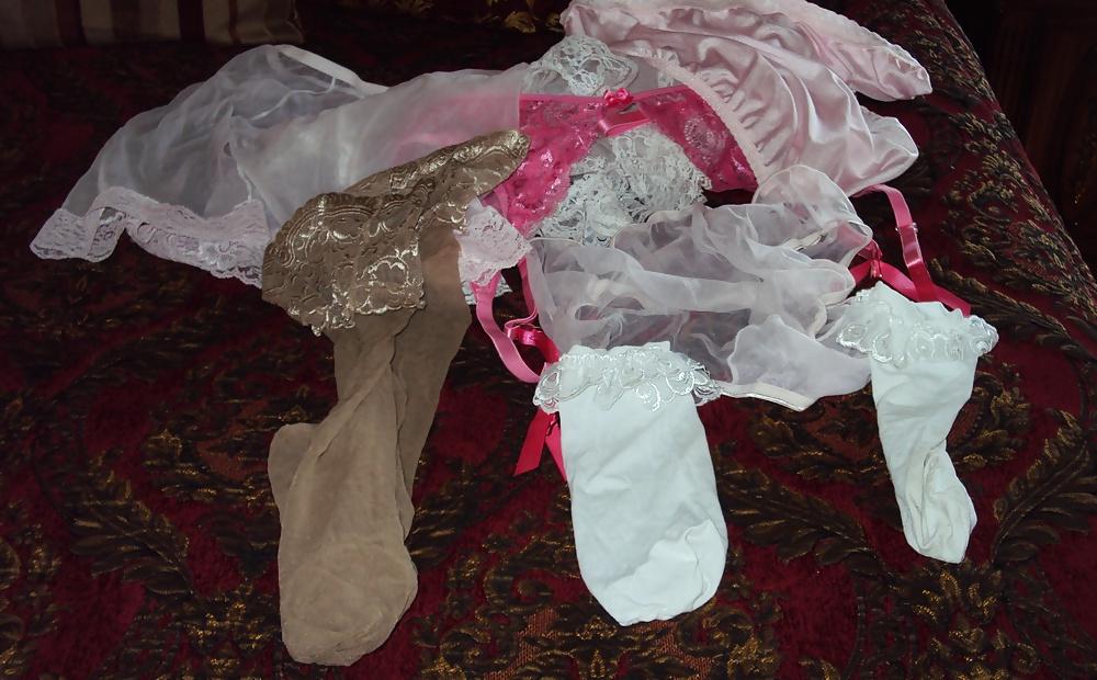 7P Sissy ankle sox pink nylon panties