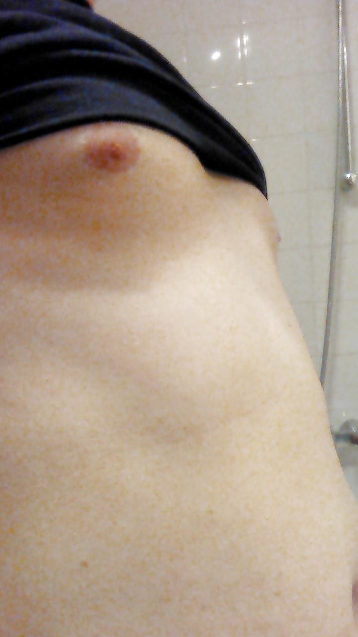7P Fat sissy shows her tits