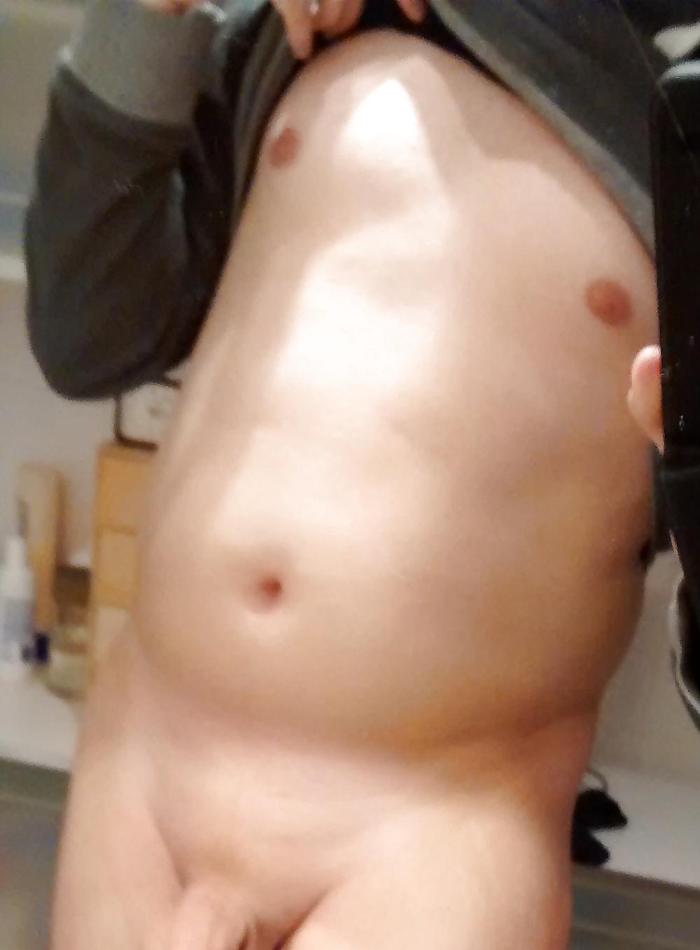 7P Fat sissy shows her tits