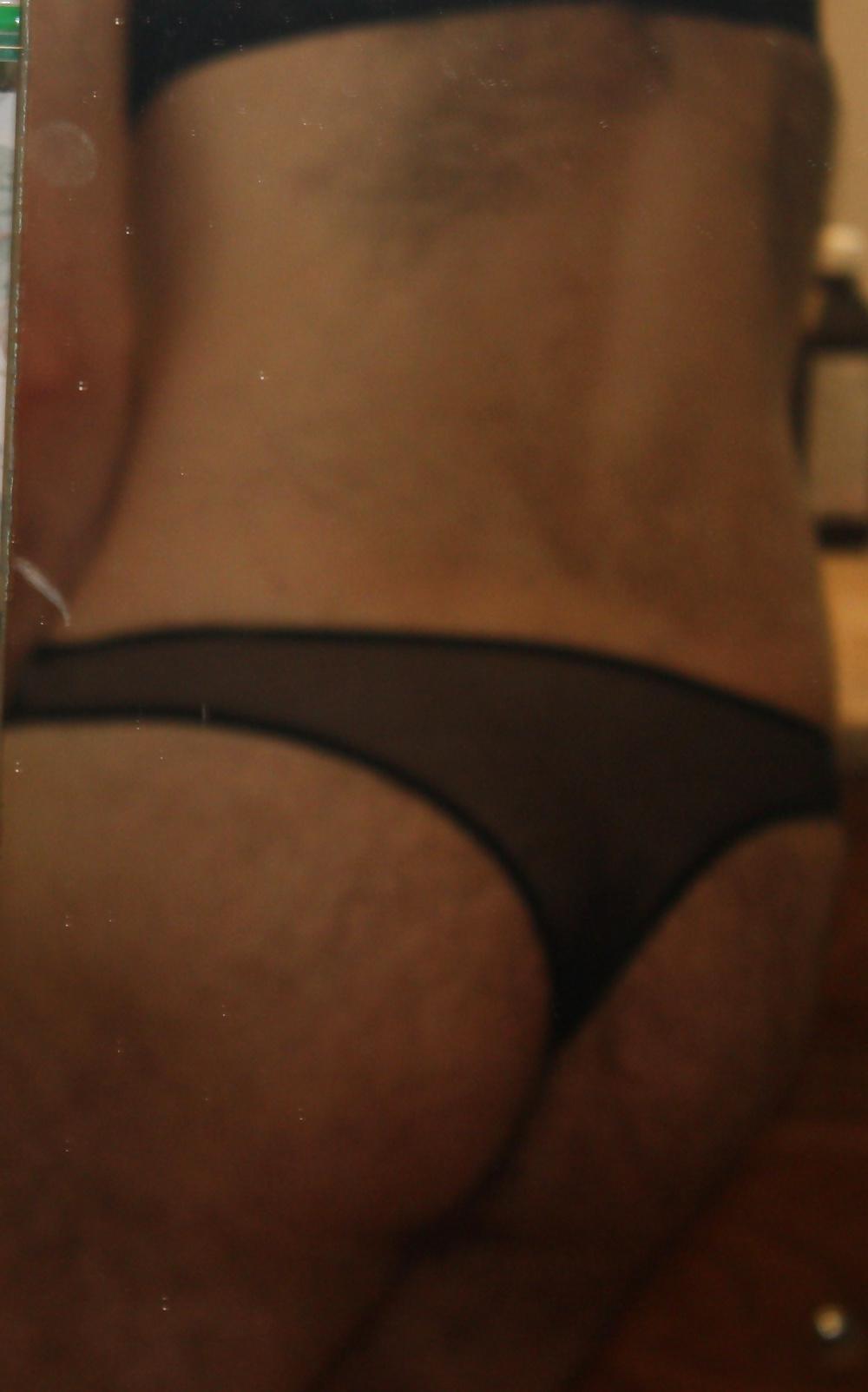 9P Sissy in Black Lingerie