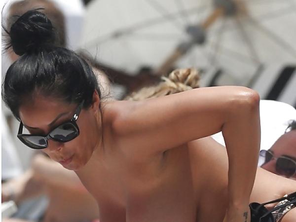 14P Kiara Mia and Her Friend Topless on the Beach in Miami