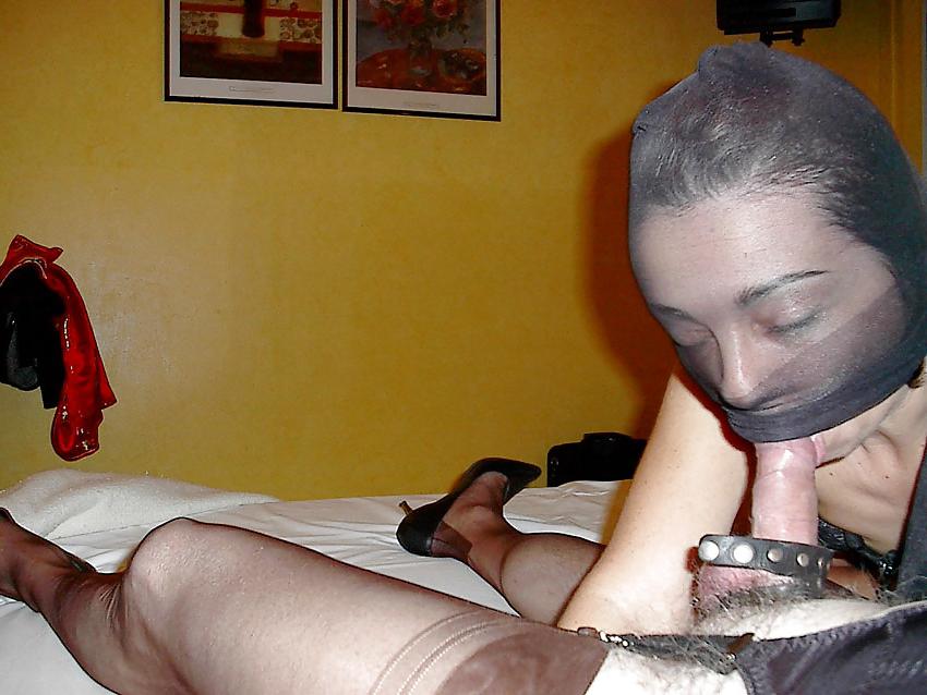 7P Me and my slave Donna - Blowjoob with nyloned legs and face