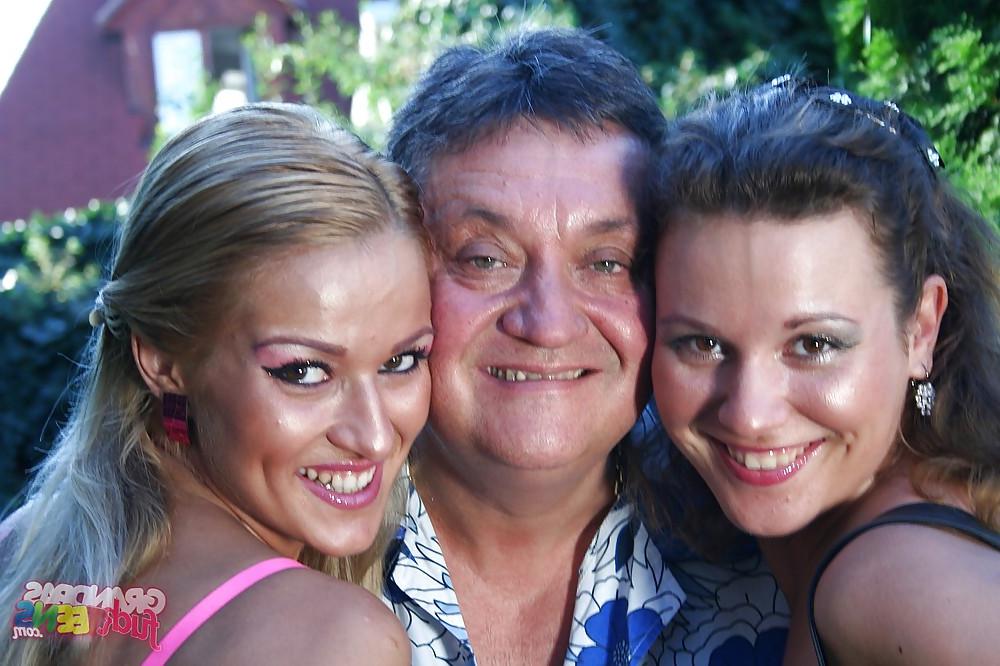 15P Charry and horny Friend having Sex with lucky Grandpa