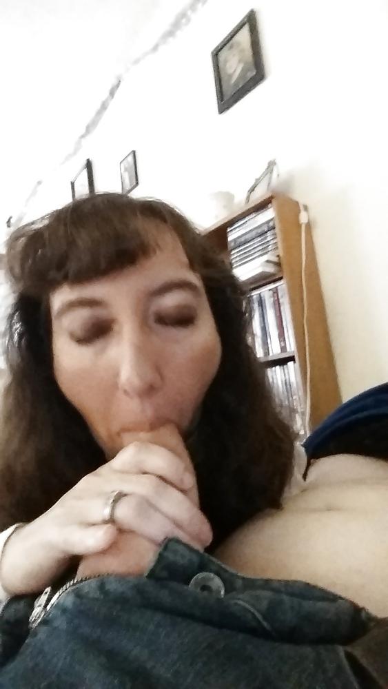 25P My wife looks amazing with huge cock in her tiny mouth.