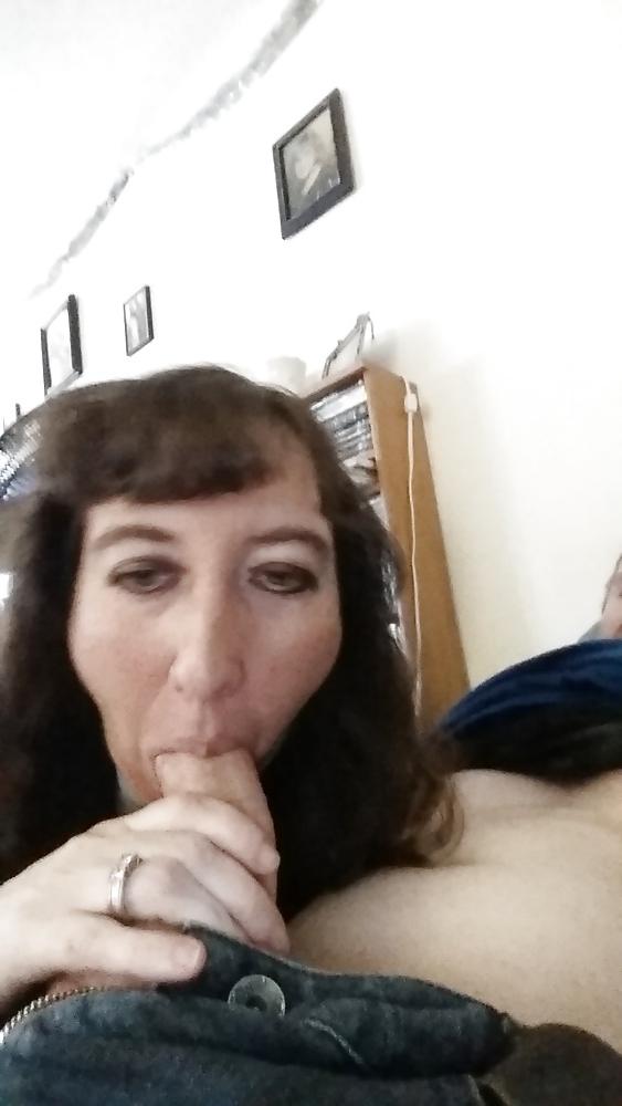 25P My wife looks amazing with huge cock in her tiny mouth.