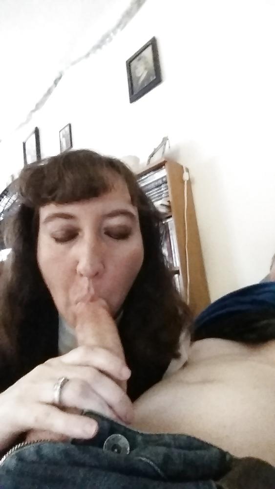 25P My wife looks amazing with huge cock in her tiny mouth.