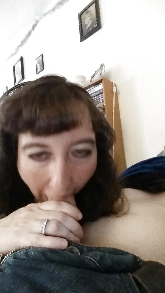 25P My wife looks amazing with huge cock in her tiny mouth.
