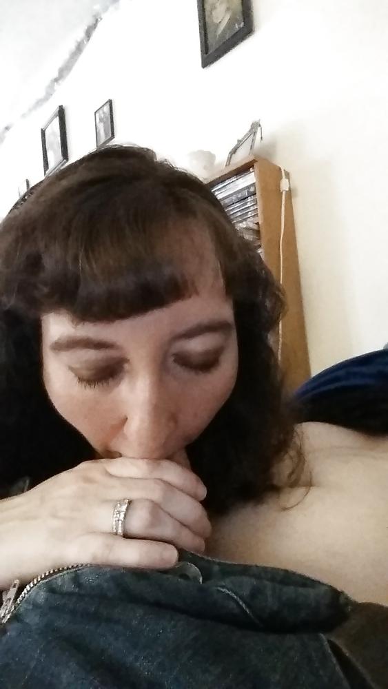 25P My wife looks amazing with huge cock in her tiny mouth.