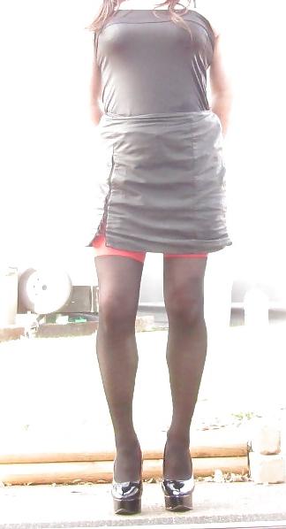 10P Step mom made me a sissy today posing outside