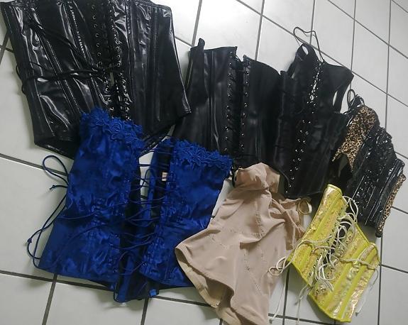 13P My shoes, corsets and toys. sissy cd tv