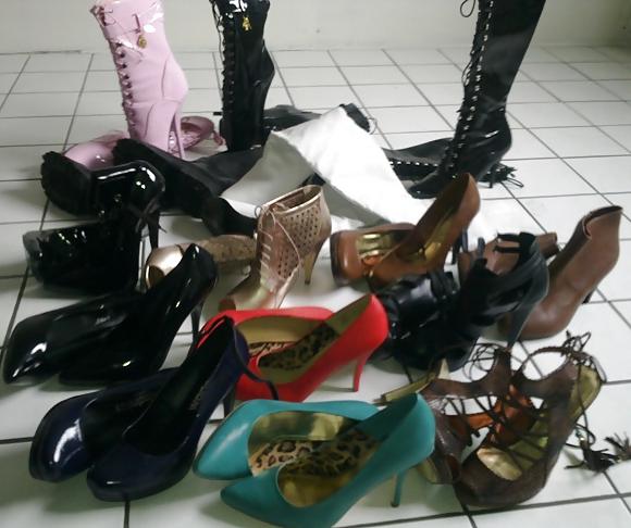 13P My shoes, corsets and toys. sissy cd tv
