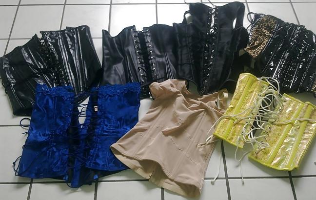 13P My shoes, corsets and toys. sissy cd tv