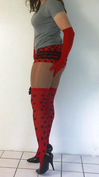 22P Me in cute ladybug stockings and panties cd tv sissy 