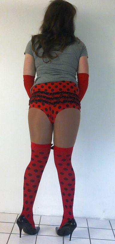 22P Me in cute ladybug stockings and panties cd tv sissy 