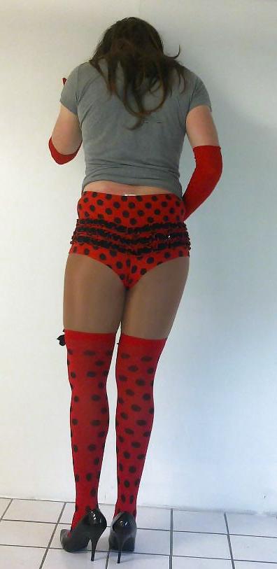 22P Me in cute ladybug stockings and panties cd tv sissy 