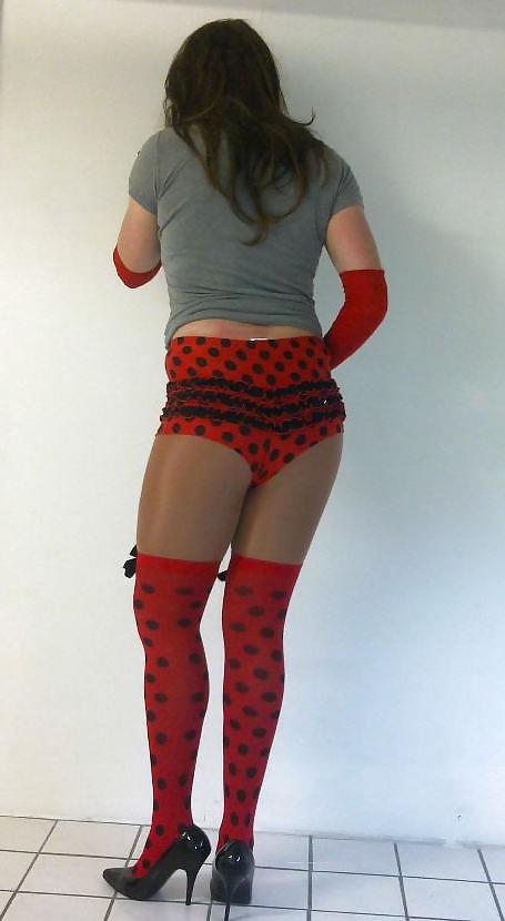 22P Me in cute ladybug stockings and panties cd tv sissy 