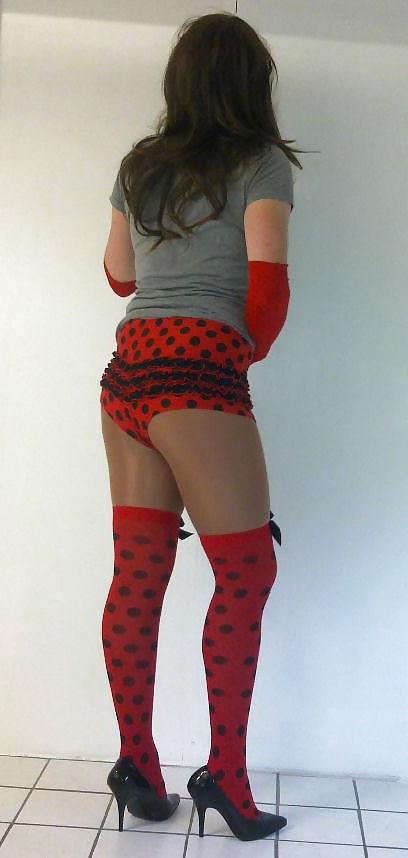 22P Me in cute ladybug stockings and panties cd tv sissy 