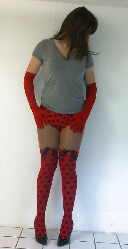 22P Me in cute ladybug stockings and panties cd tv sissy 