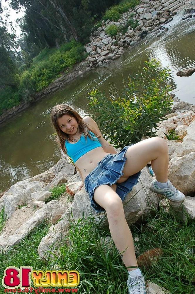 15P Young teen emily showing you what's up her skirt