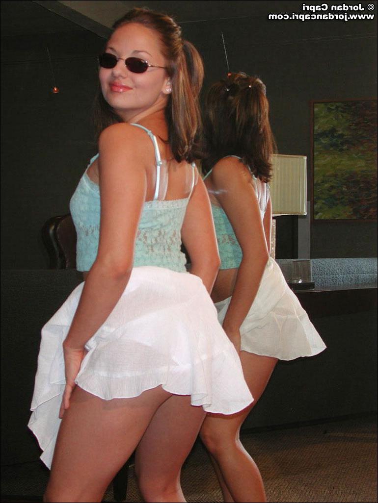 15P Jordan puts on some shades and lifts up her skirt