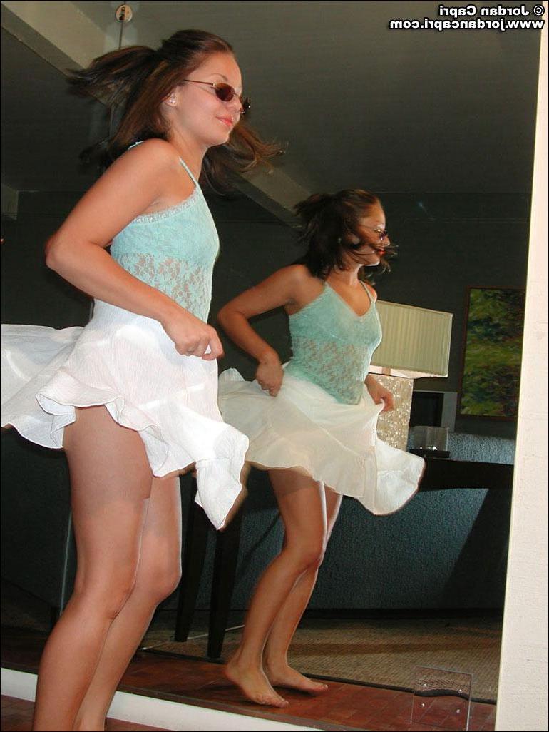 15P Jordan puts on some shades and lifts up her skirt