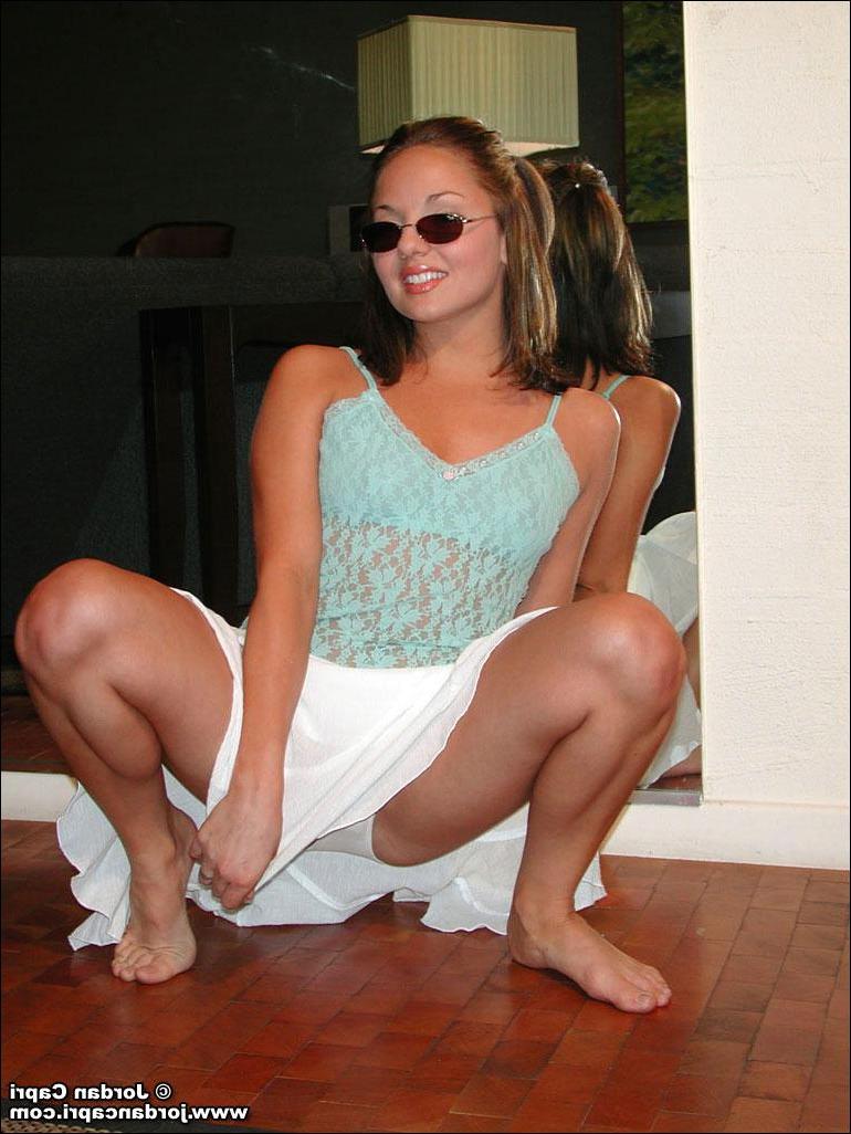 15P Jordan puts on some shades and lifts up her skirt