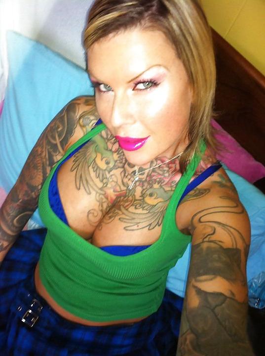 10P Tattooed Hot Blonde with HUGE Tits