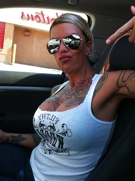 10P Tattooed Hot Blonde with HUGE Tits