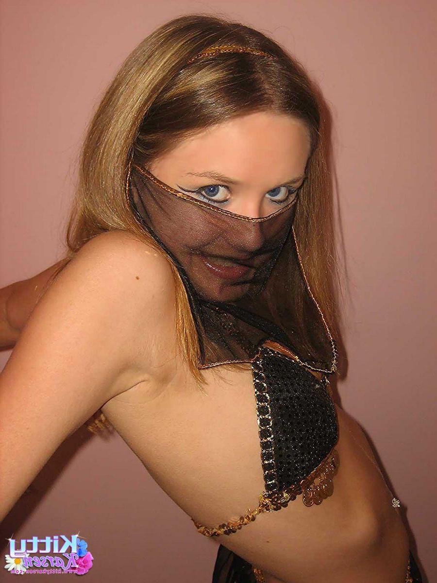 16P Pictures of teen slut Kitty Karsen dressed as your personal genie