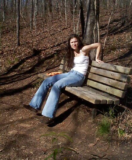 25P Brunette skinny-dipping in river
