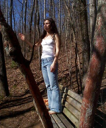 25P Brunette skinny-dipping in river