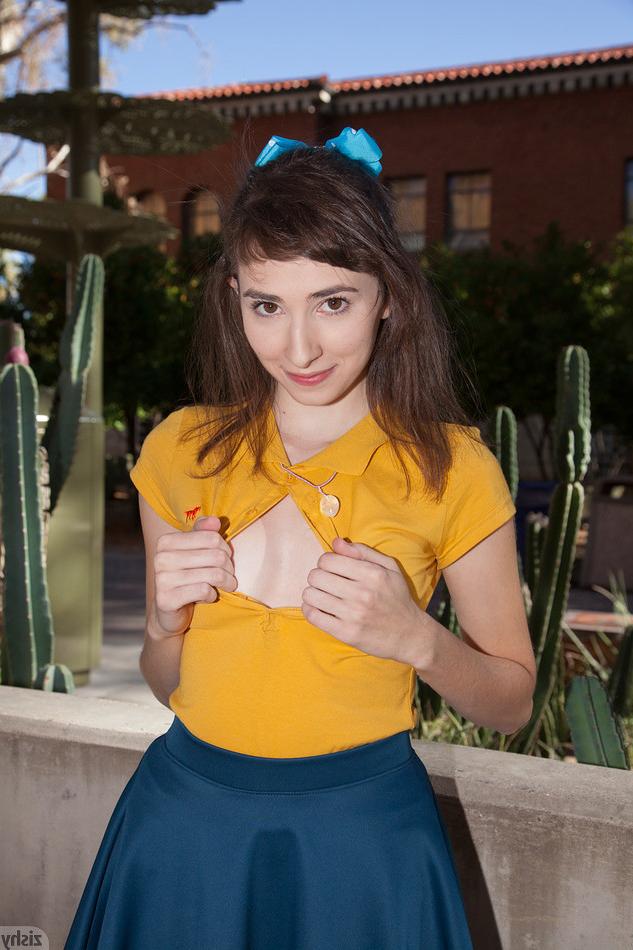 16P Cute college girl teasing