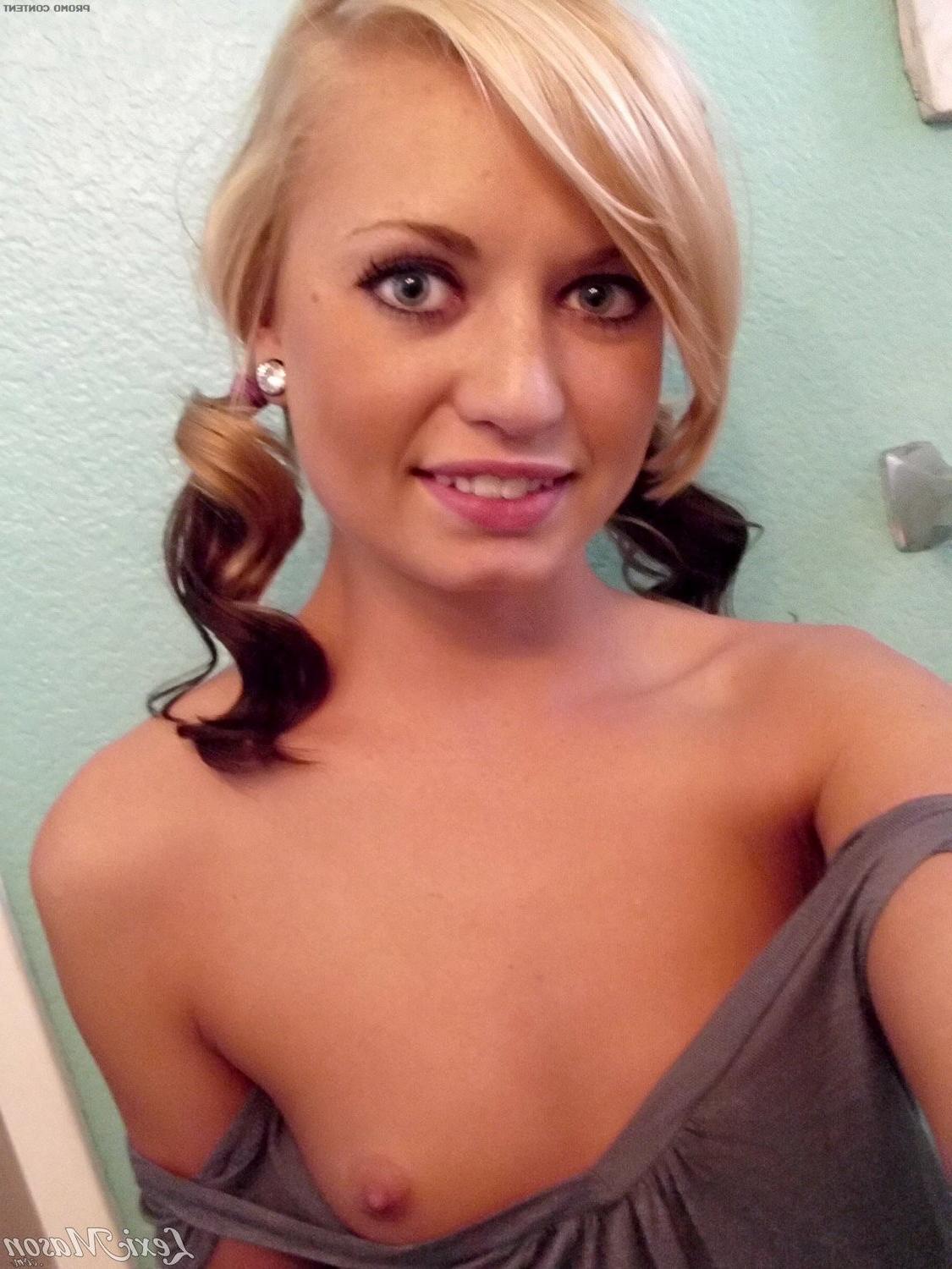 15P Slim blonde teen with tiny tits selfshots