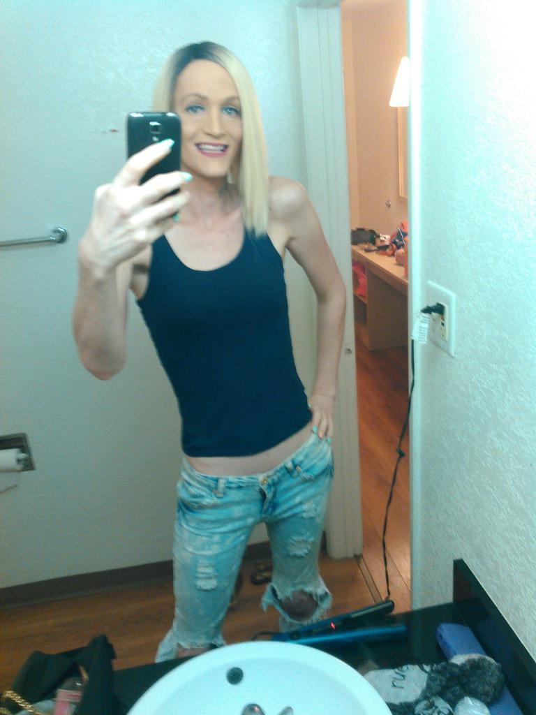 15P Skinny blonde shemale