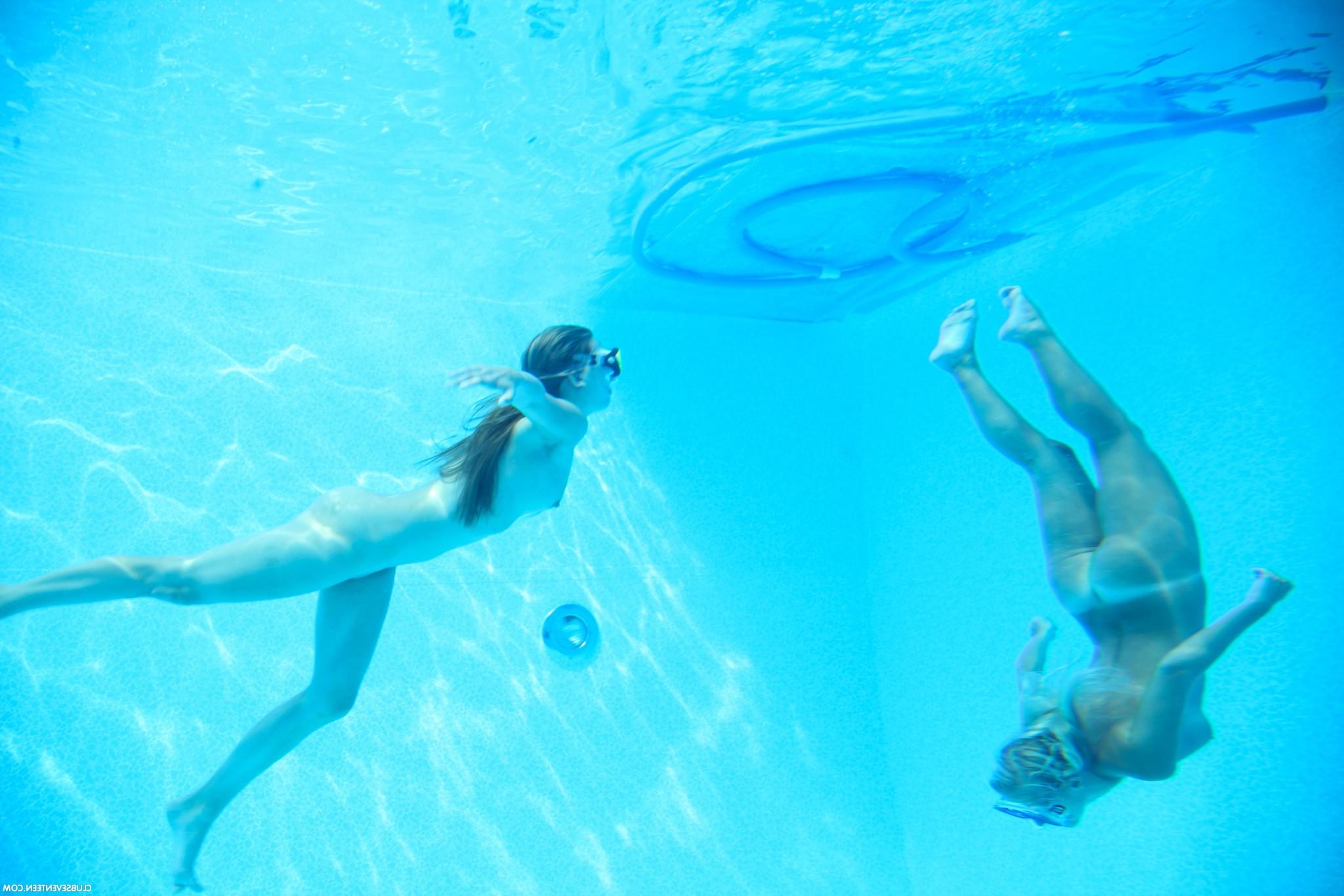 23P Sara and Nessy swimming naked