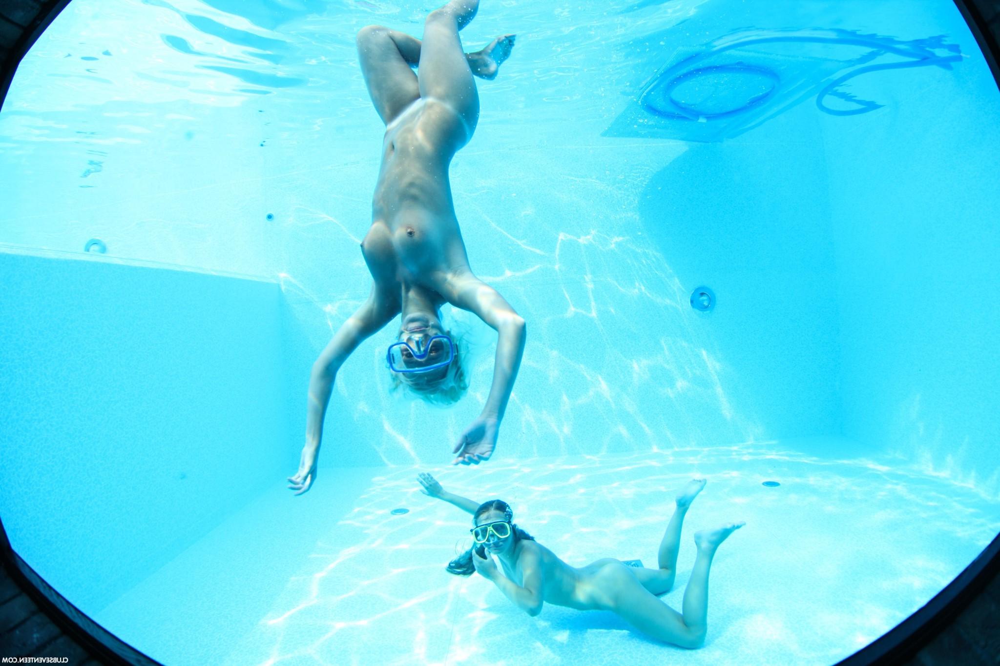 23P Sara and Nessy swimming naked