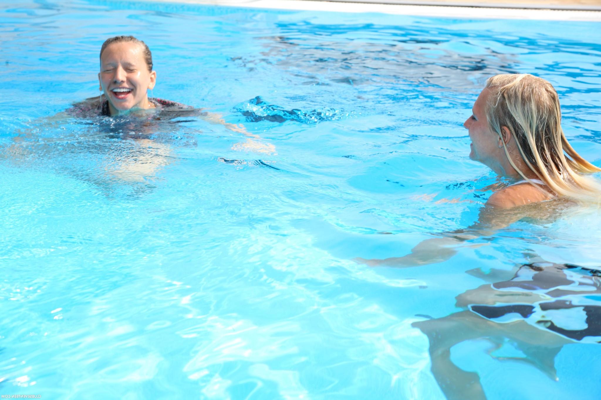 23P Sara and Nessy swimming naked