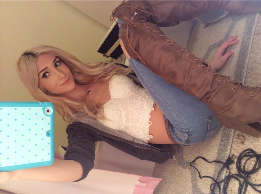 13P Skinny blonde shemale