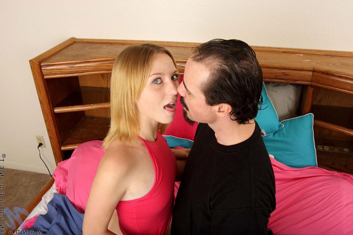 14P Nubile teen Manda sucks a huge cock before getting pounded by a lucky stud