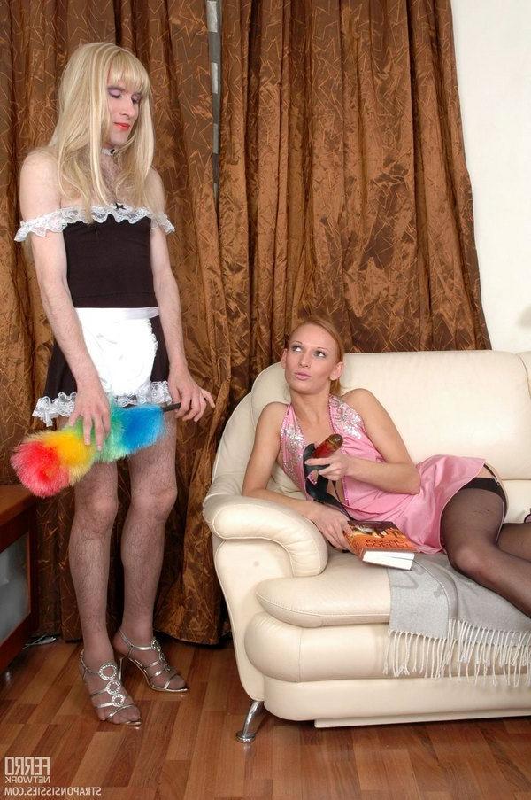20P Emilia and Connor strapon lady and her sissy